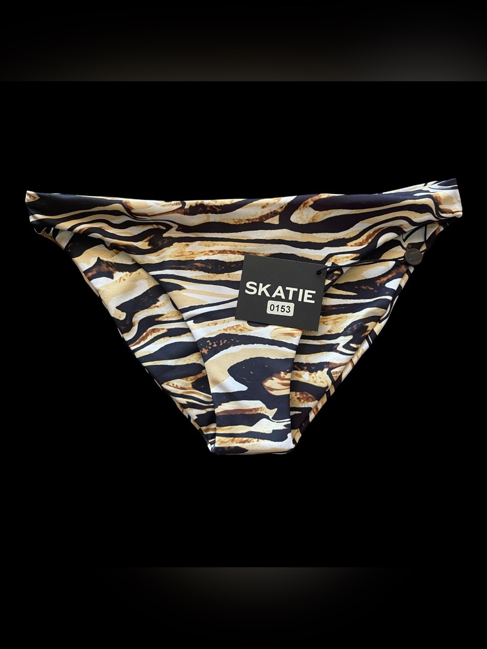 SKATIE Cheryl Bikini Bottom Zebra Animal Print Cheeky Swimwear XS NWT $60